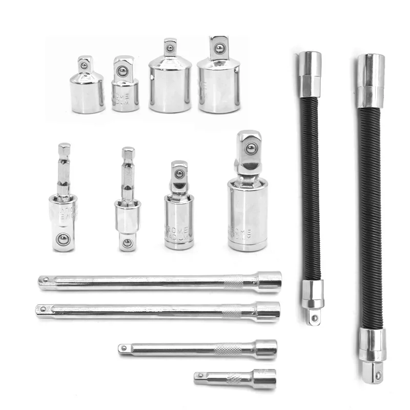 Metal Sleeve Conversion Head Tool Parts Multiple Specifications Universal Head/Wind Batch Connect Rod/Metal Flexible Shaft Tools