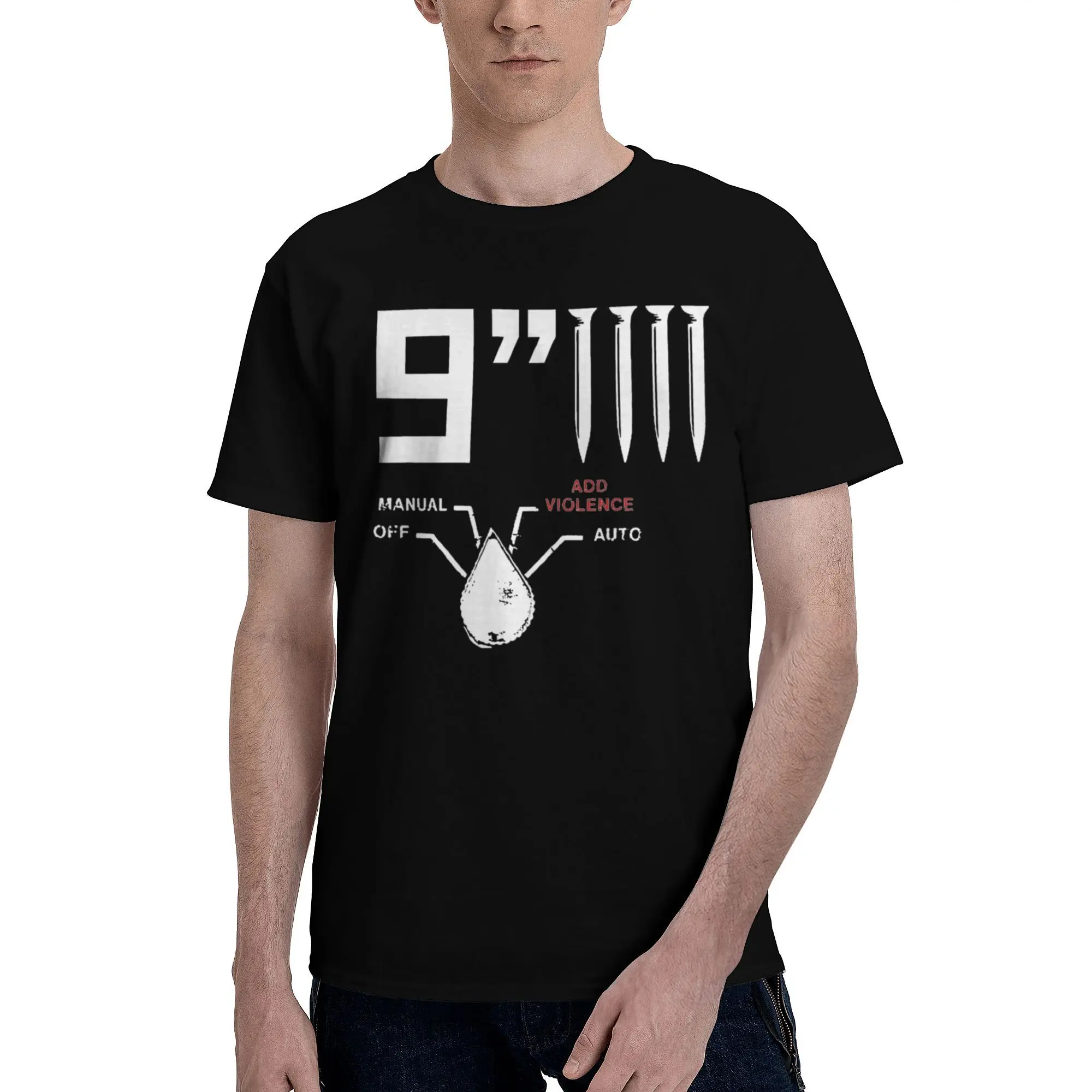 Nine Inch Nails Merch Unisex T Shirts 100% Cotton Tee New Arrival Rock Band Tops T-shirt