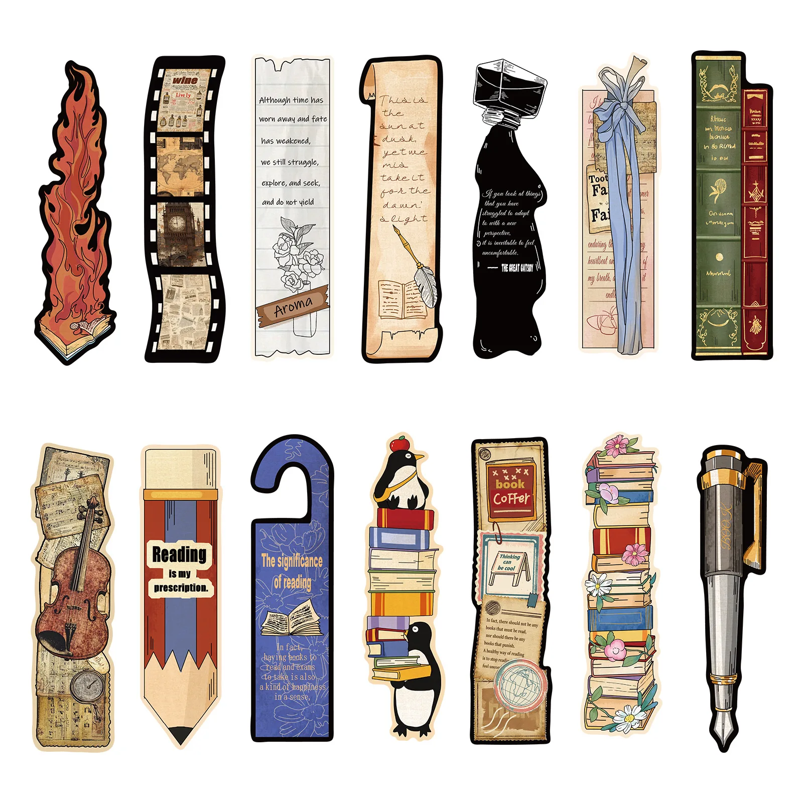 30 Marcadores de Libros Vintage para Leer, para Mujeres y Hombres, Bonitos y Únicos, de Metal, Kit de Marcadores de Libros, Regalos para Amantes de los Libros, Lectores y Escritores