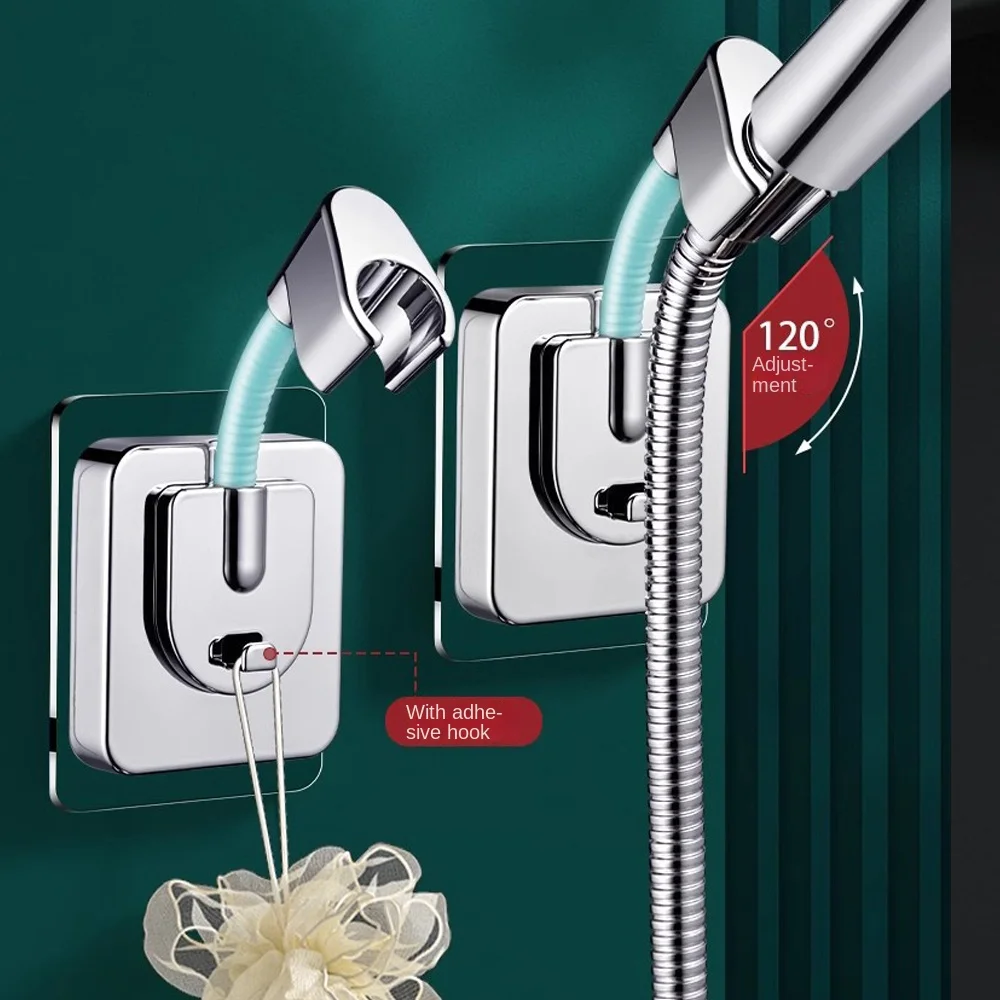 

360 ° Регулируемый держатель насадки для душа, самоклеящийся настенный ручной распылитель, поддержка распылителя, фиксированное основание, аксессуары для ванной комнаты