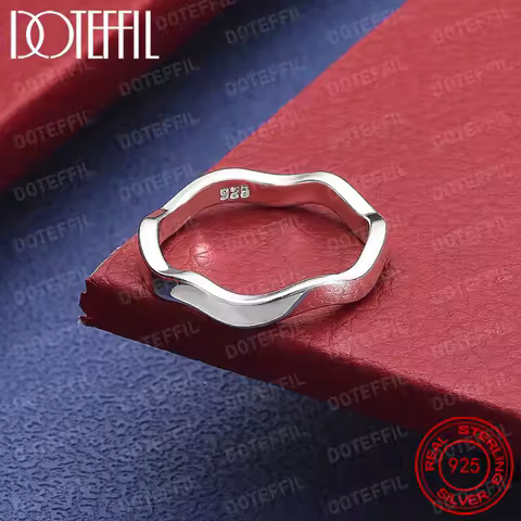 925 Sterling Silver Smooth Winding Ring For Women Man Wedding Engagement Party Fashion Charm Jewelry