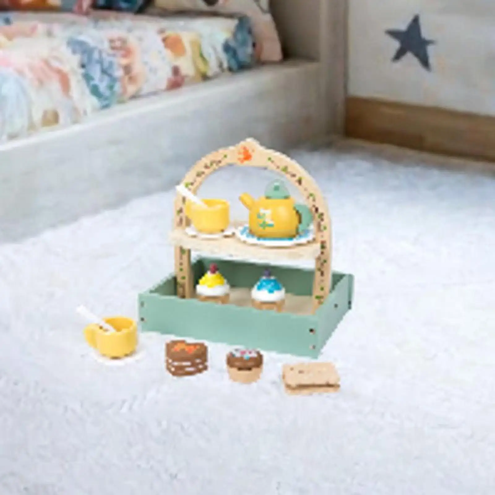 Set da tè pomeridiano Giocattolo in legno Simulazione Bambini Tea Party Toy per età 3 4 5 6 anni Bambini Piccoli Scuola materna in età prescolare