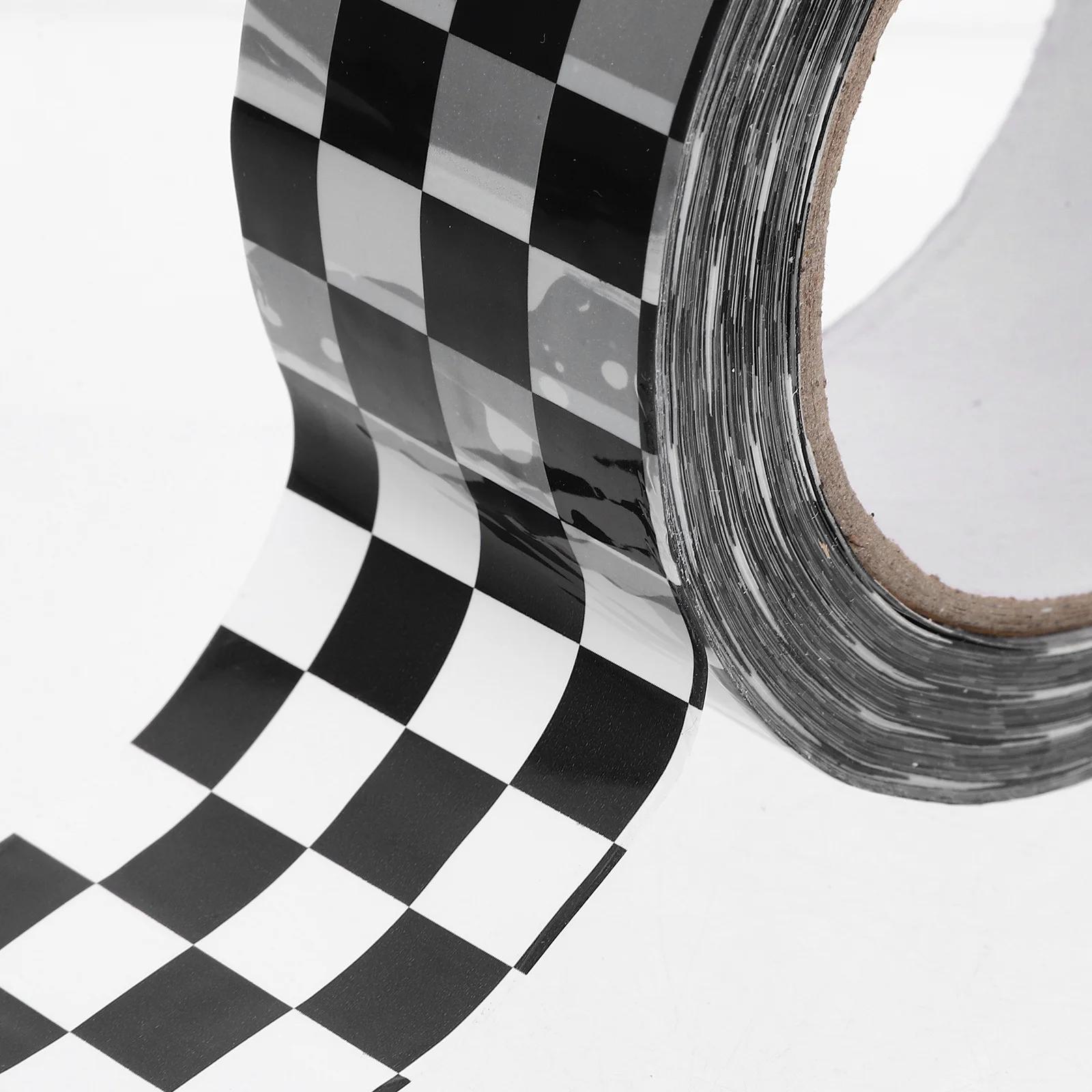 1 لفة شريط تعبئة بنمط شبكة أسود وأبيض سهل التقشير شريط عزل عملي لاستخدام تغليف توصيل الشحن #4