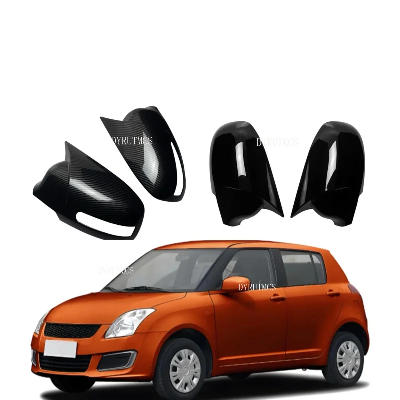 Car  Rearview Side Mirror Cover Fit For Suzuki Swift 2005-2012 2013 2014 2015 2016   Wing Cap Rear View Case Trim Carbon Fiber