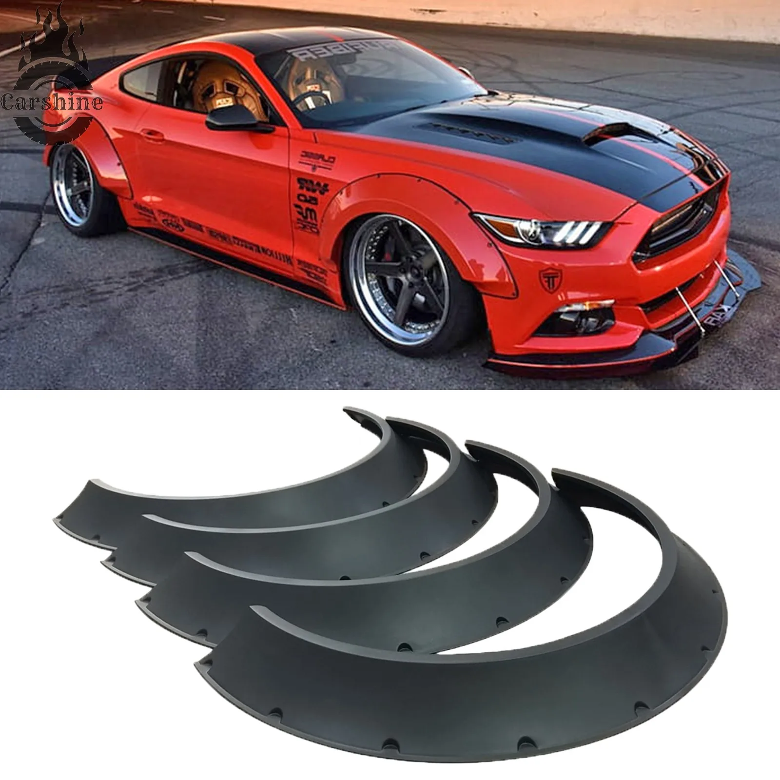 

4PCS Car Fender Flares Wheel Arches Wide Body Kit Fits For Ford Mustang 2015