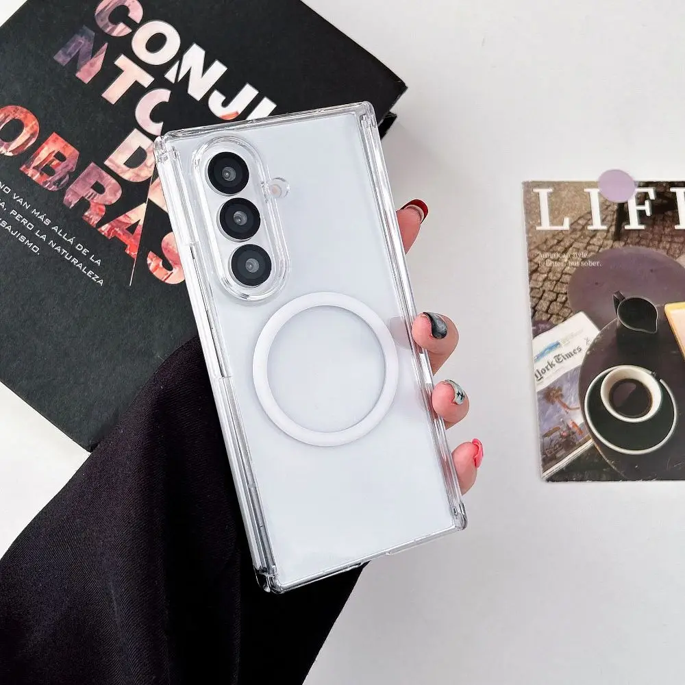 

Прозрачный жесткий складной чехол для Samsung Galaxy Z TriFold с поддержкой магнитной зарядки