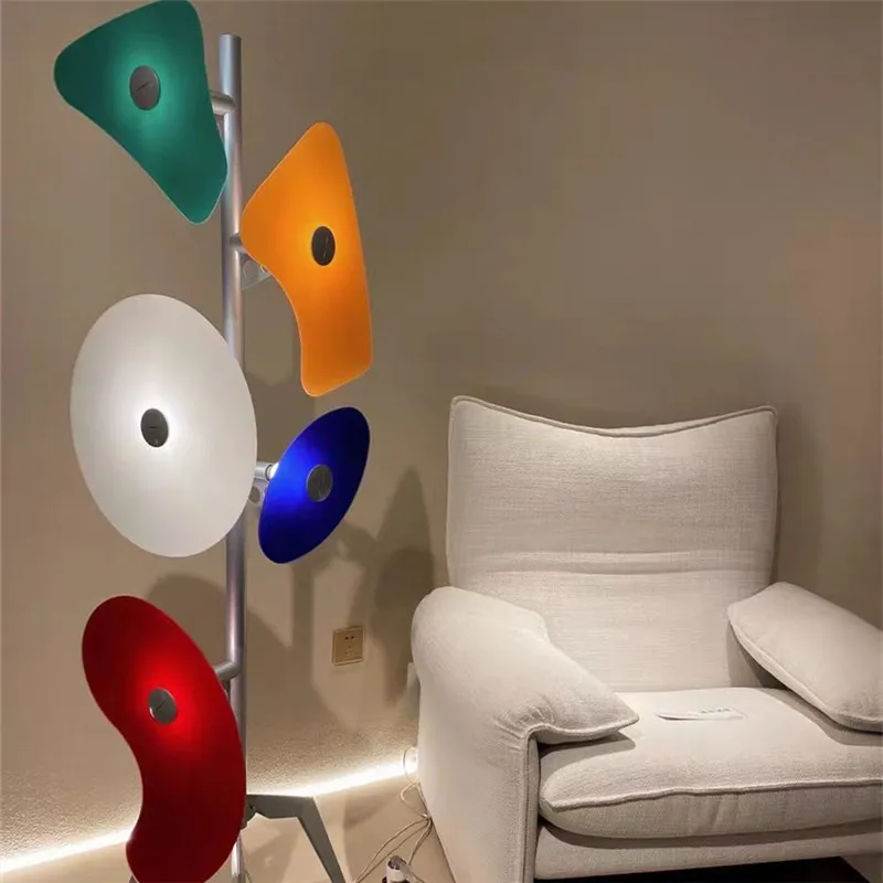مصباح أرضي مداري مصمم إبداعي Foscarini أضواء ملونة LED لغرفة المعيشة ركن السرير فن أكريليك ضوء غرفة الأطفال #5