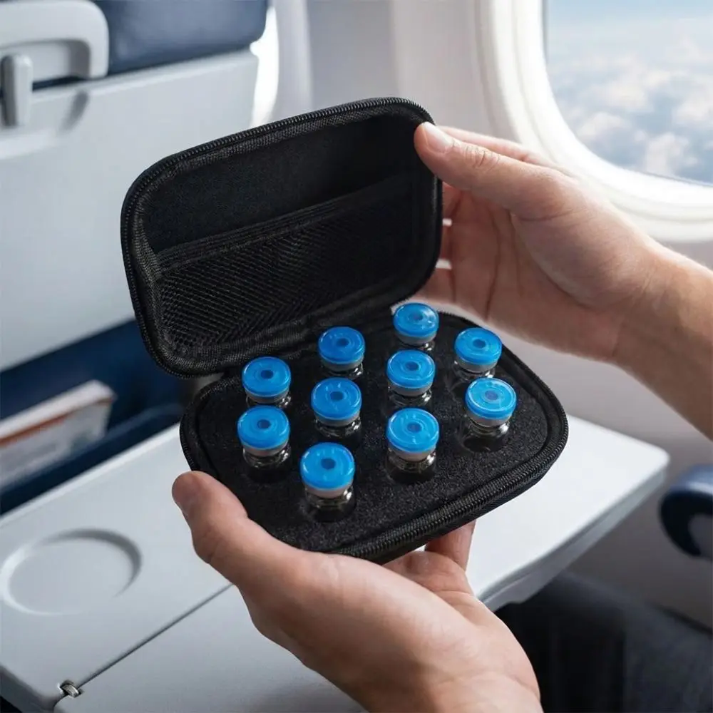 10 Slot Insulin Vial Storage Case 1-3ML Dust-proof Essential Oil Box Organizer Waterproof Wear-resistant Insulin Vial Protector