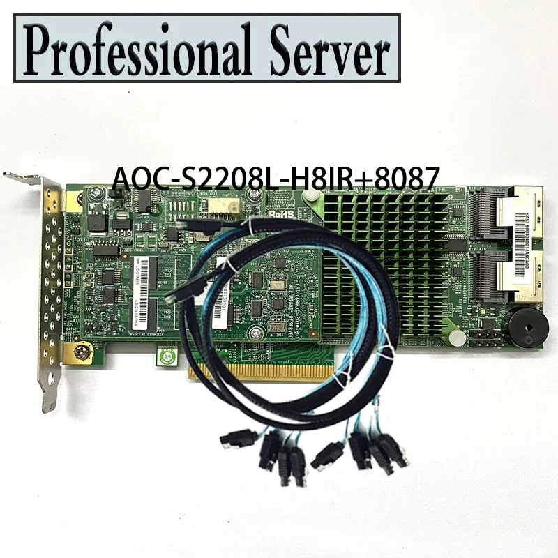 Supermicro 8 Ports 6Gb/s PCI-E RAID Controller AOC-S2208L-H8IR 8087 SATA cable 2 orders