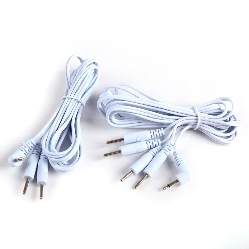 2 Way+4-Way Electrode Pads Cables TENS Unit Lead Wires Machine Massager for Tens EMS Standard Connection Massage