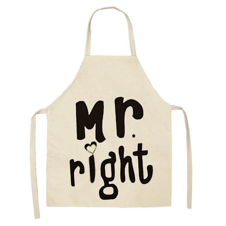 Valentine\'s Day Gifts women Couples Kitchen Aprons Unisex Party Cooking Bibs Cotton Linen Pinafore Cleaning Tools apron for men