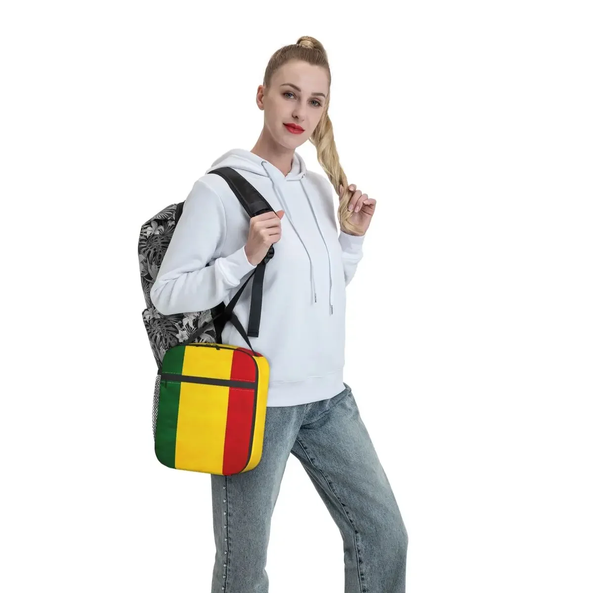 Jamaican Reggae Rasta Lion Jamaica Flag Insulated Lunch Bag for Kids School Cooler Thermal Food Box Tote Lunch Boxes Container