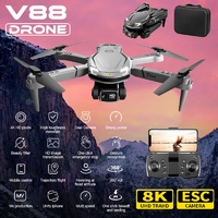 New Mini V88 Drone For Xiaomi 4k Professinal With Wide Angle Triple 8k HD Camera Height Hold RC Foldable  Quadcopter Helicopter