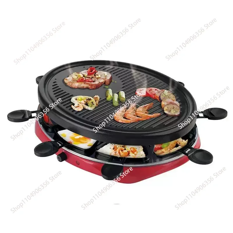 Electric  BBQ Grill Perfect Fondue Grill Combo for 8 People round electric barbecue cheese grill