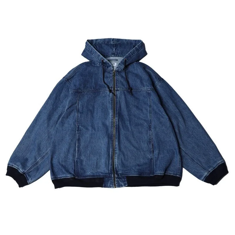 

KAPITAL Japanese Vintage Washed and Distressed Short Denim Coats Unisex Loose Jacket for Men Top