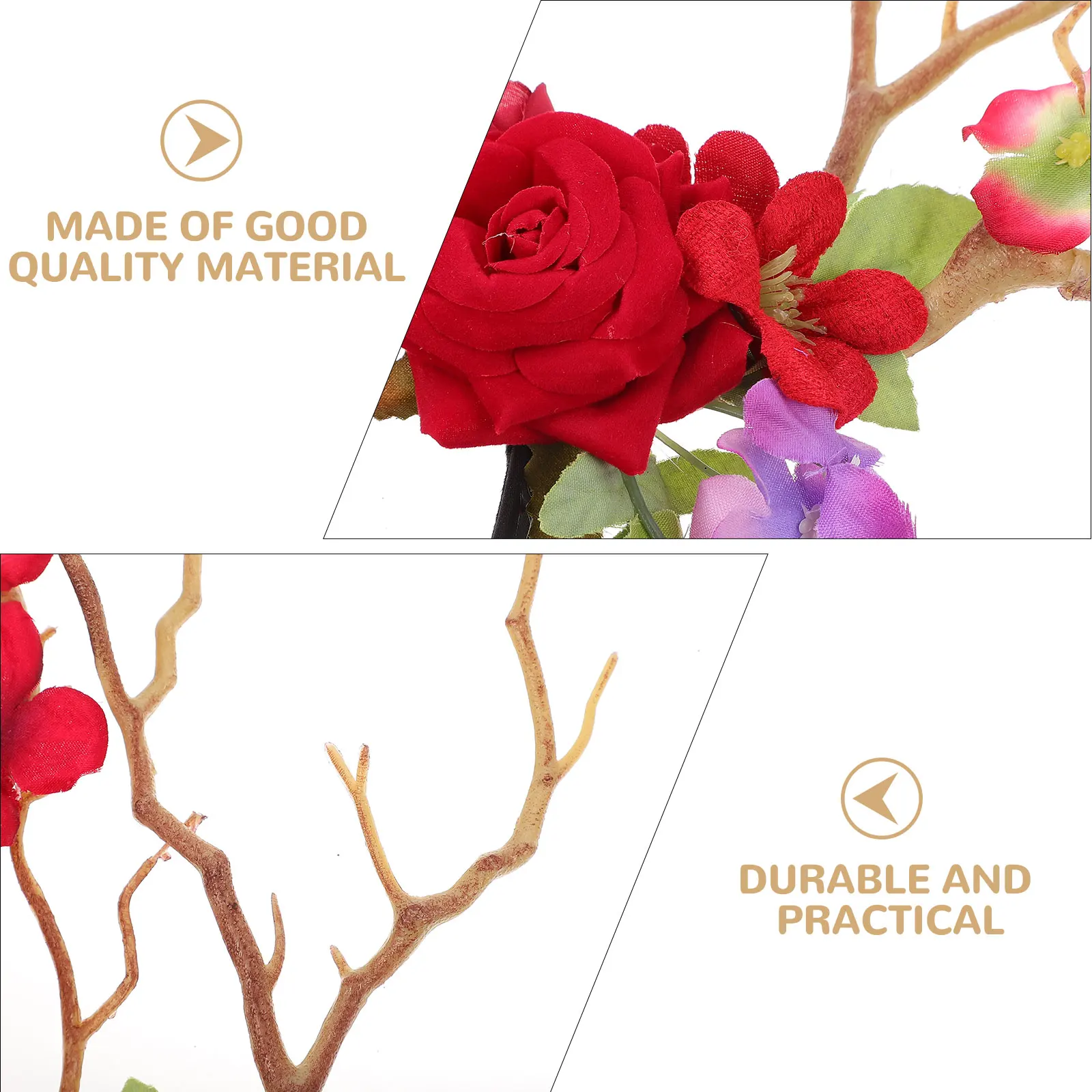 

Creative Deer Horn Flower Hairband Lightweight Festival Party Headdress Prop Unique Costume Hair Accessories For Adults Children