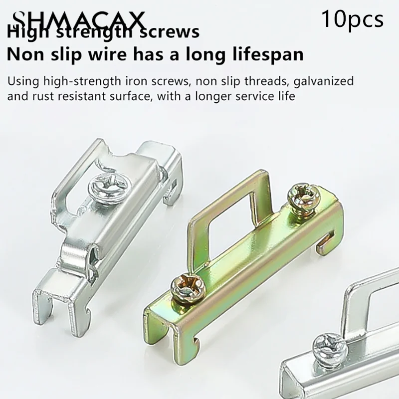 10pcs Universal Terminal Blocks End Stoper Rail End Screw Clamp Terminal Fixed Block Grey