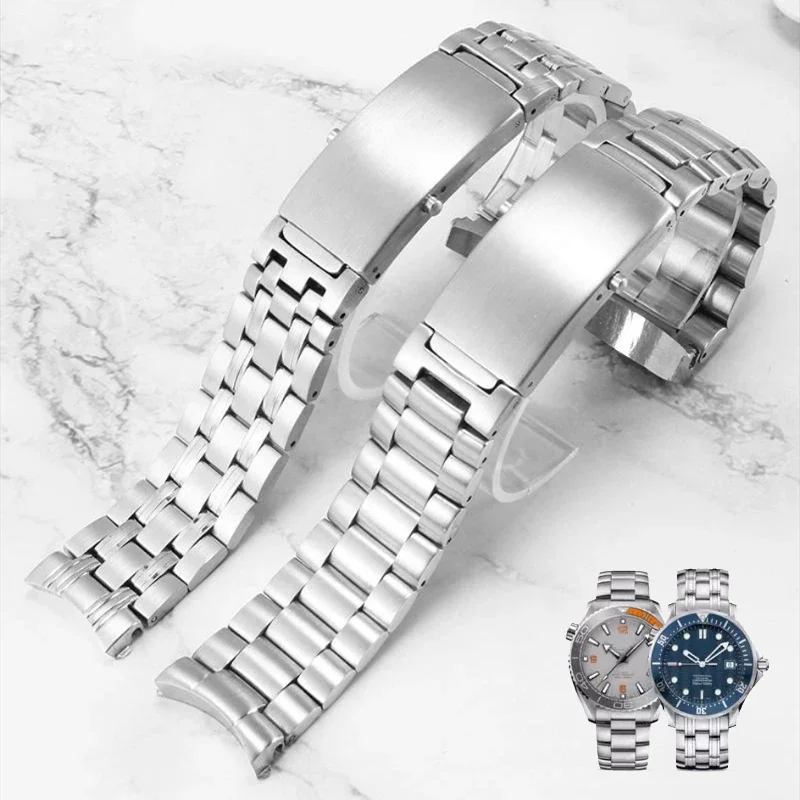 Watch Accessories Band for Omega Seamaster 300 Ocean Universe 600 Observatory Solid Stainless Steel Watch Straps 18mm 20mm 22mm