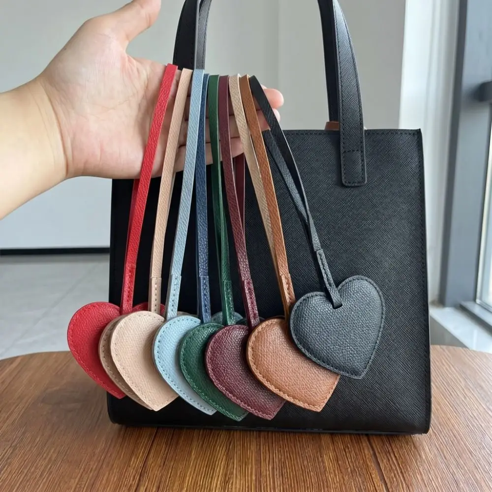 Multi-color Hanger Pu Leather Heart Pendant Heart Shaped Colorful Bag Charm Fashion Creative Bag Decoration Women