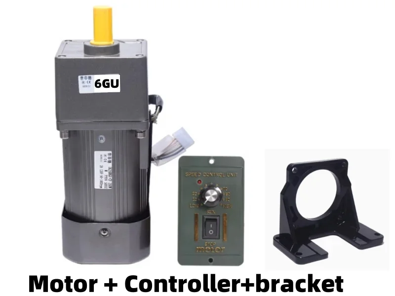 NEW 400W 220V AC Gear Reducer Motor  6GU3K-500K Fixed Speed Motor  CW CCW  with speed controller  WITH BRACKET CCC  ce