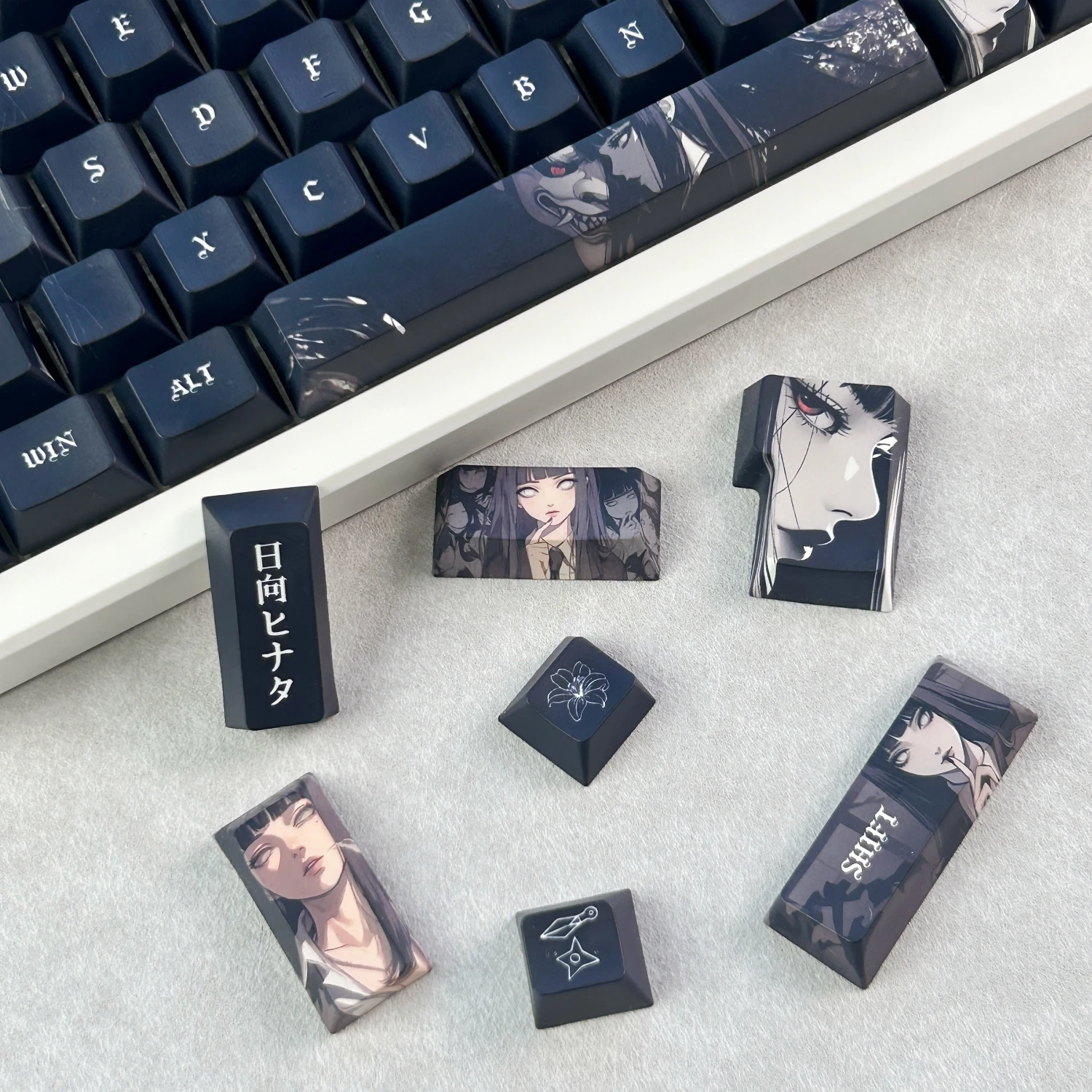 MAIMOOO Dark Girl Anime Keycaps Cherry MOA Profile PBT Dye Sublimation Custom Korean/Russian/Thai Keycap for Mechanical Keyboard