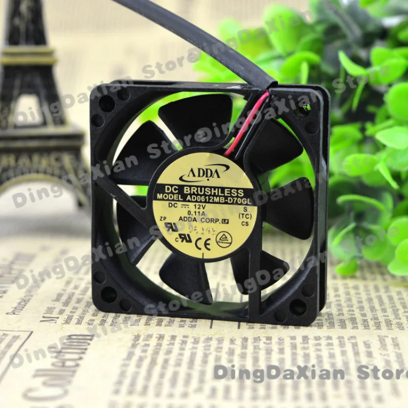 D 1PCS DC12V 0.11A 2-Pin Cooling Fan For ADDA AD0612MB-D70GL 60×60×15mm 6CM