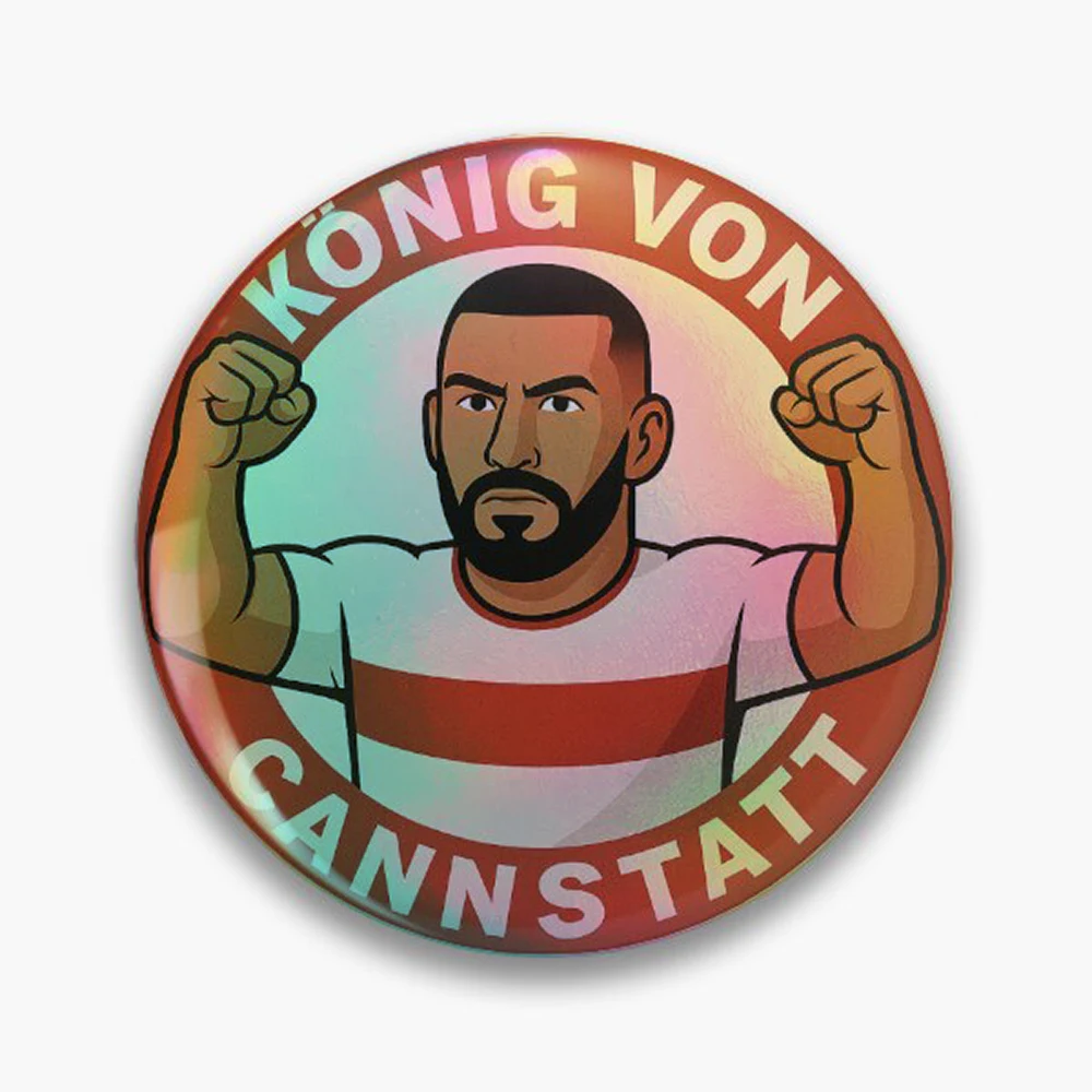 Deniz Undav, King of Cannstatt Pin Holographic Star Heart Pin Brooches Laminated Button Fashion Accessory