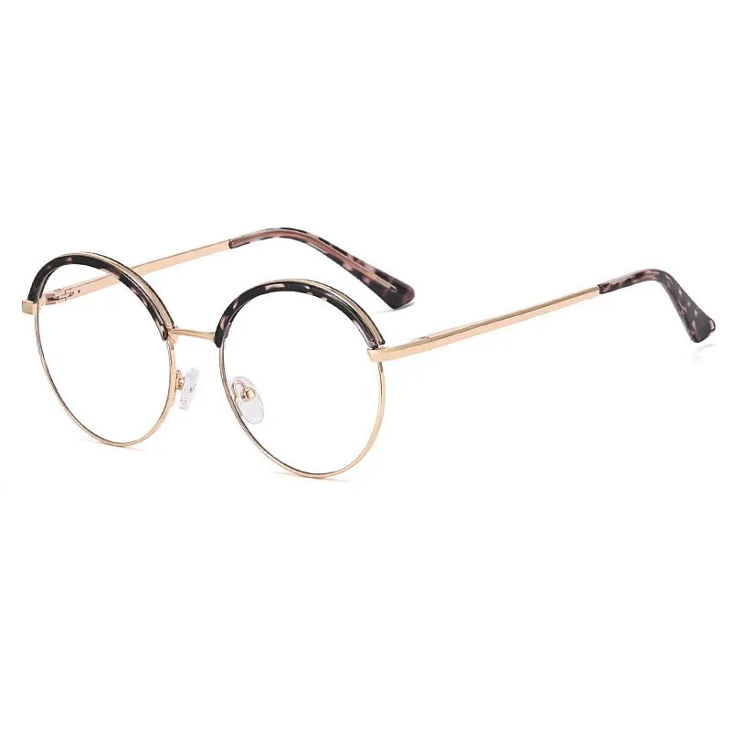 55236 Najnowsza okrągła ramka vintage Eeygalsses Damskie oprawki do okularów Metalowe oprawki do okularów Przezroczyste soczewki Eyeware — zdjęcie 2