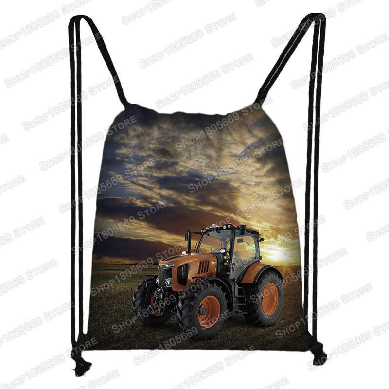 Play with Farm Tractor Print Backpack Teenager Boys Girls Rucksack Women Drawstring Bags for Travel Kids Book Bag Shoes Holder