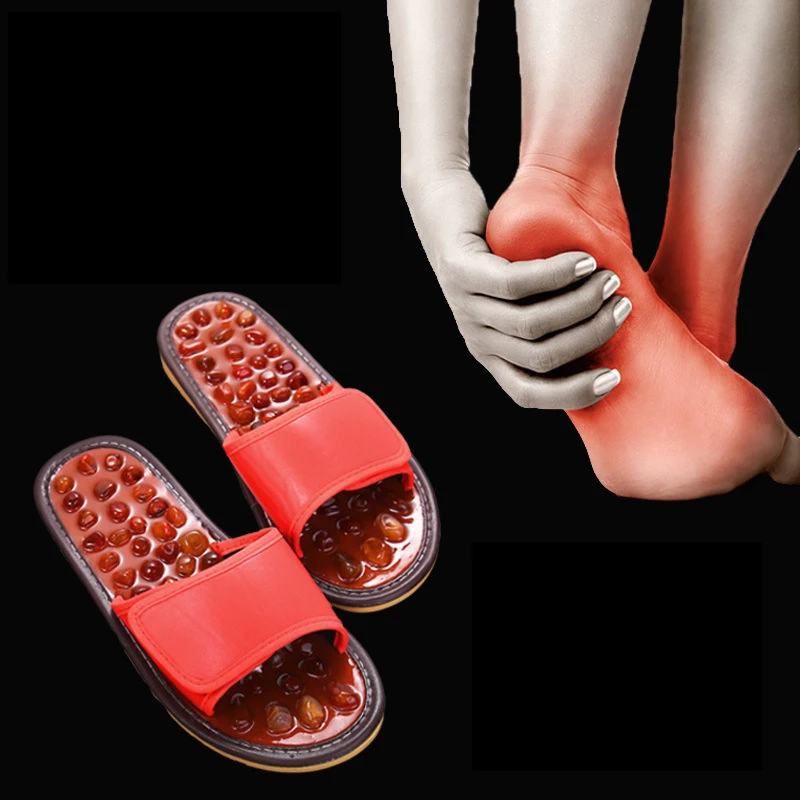 

Home Cobblestone Foot Massage Slippers Acupoint Pedicure Shoes Bathroom Non-slip Indoor Sandals And Slippers Men And Women