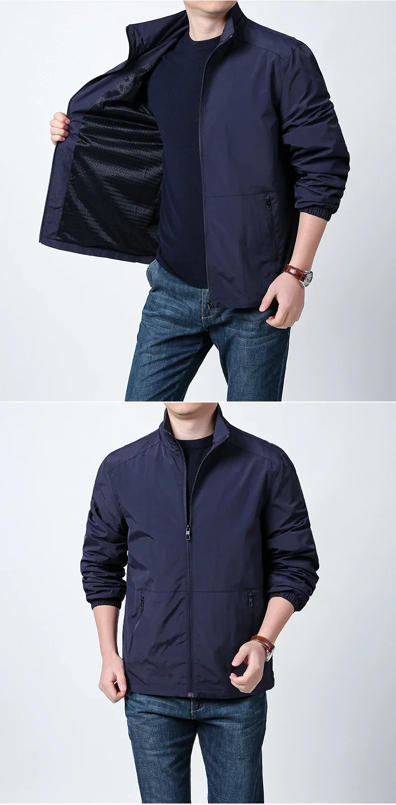 Men's Lightweight Packable Windbreaker Jacket 100% Polyamide Nylon Breathable Outdoor Sports Sun Protection Coat 2026