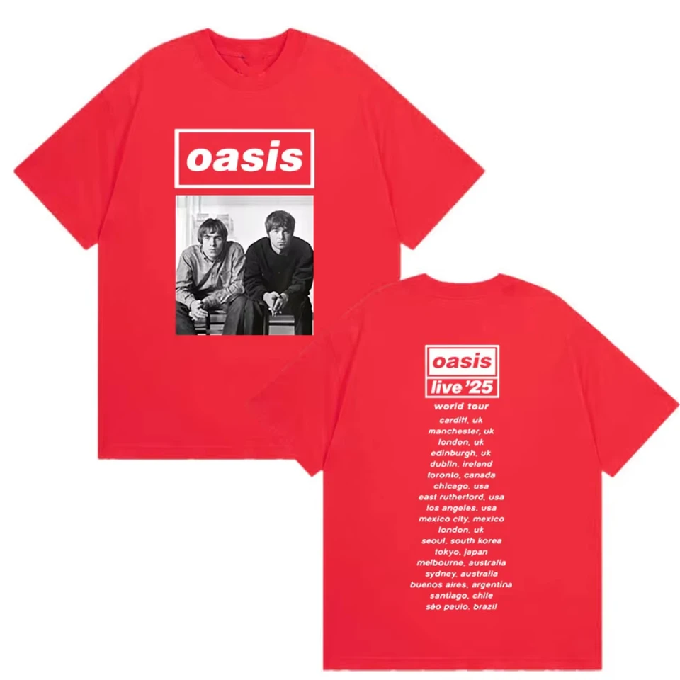 British Rock O-Oasis Live 25 Tour 2025 New T Shirt Women's Hip Hop