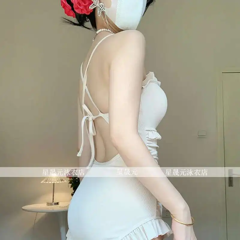Swimsuit For Women In Summer 2025, New Style With Exposed Back And One-piece Body Covering, Slimming And Conservative, With