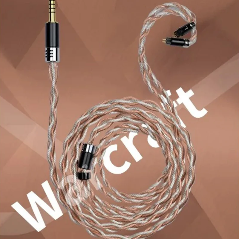 Yongse WARCRAFT Headphone Upgrade Cable Modular 7N Single Crystal Copper Plated with Silver Cable MMCX/0.78 2.5/3.5/4.4 for IME