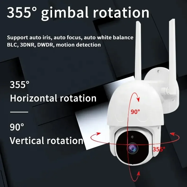 Tuya Smart Home 8 Pcs Wifi Ptz Camera System Ip Camera Kit 2MP 8CH Nvr Surveillance Night Vision