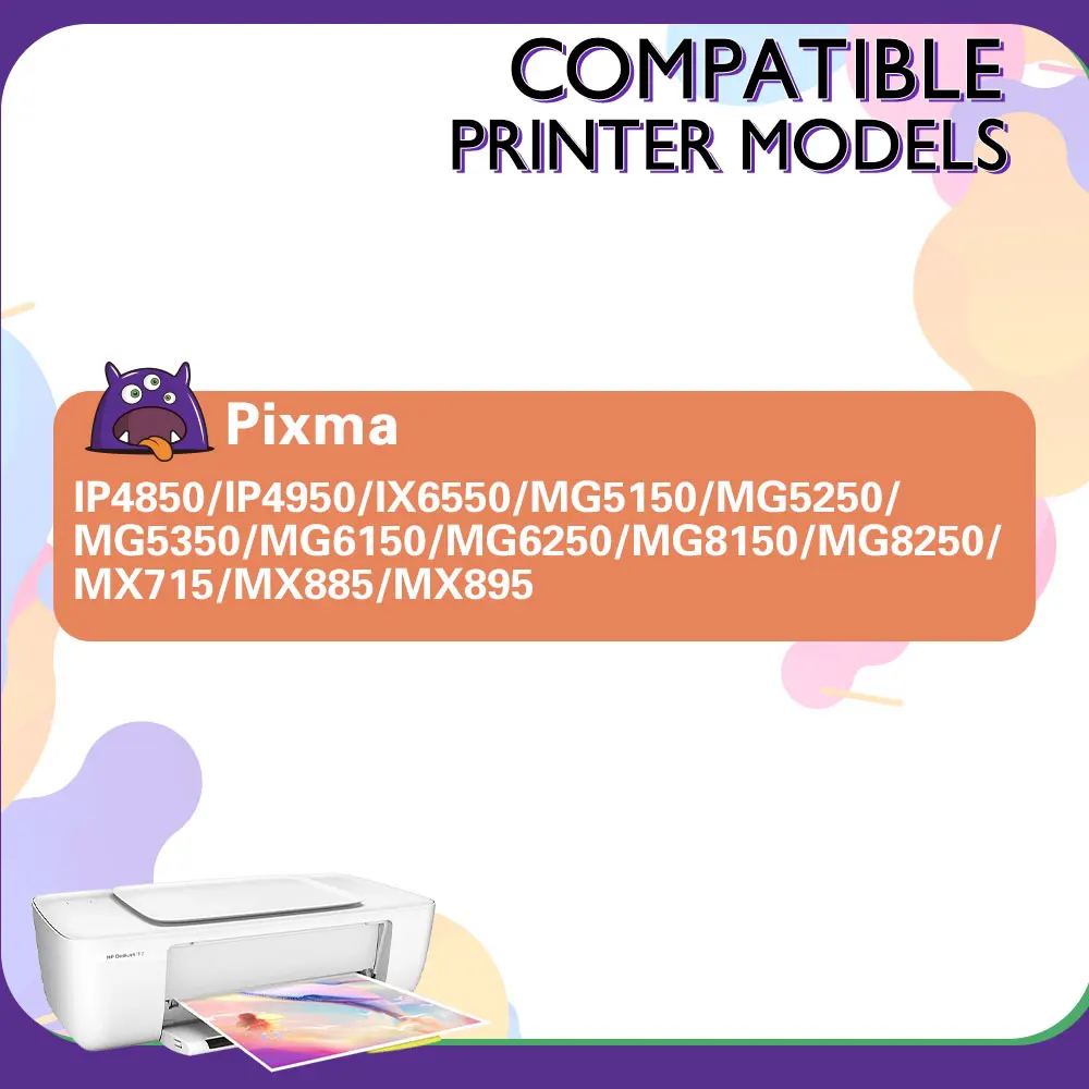 525 526XL Ink Cartridge For Canon PGI-525 CLI-526 XL Compatible PIXMA IP4850 IP4950 MG5150 MG5250 MG6150 MG8150 MG5350 Printer