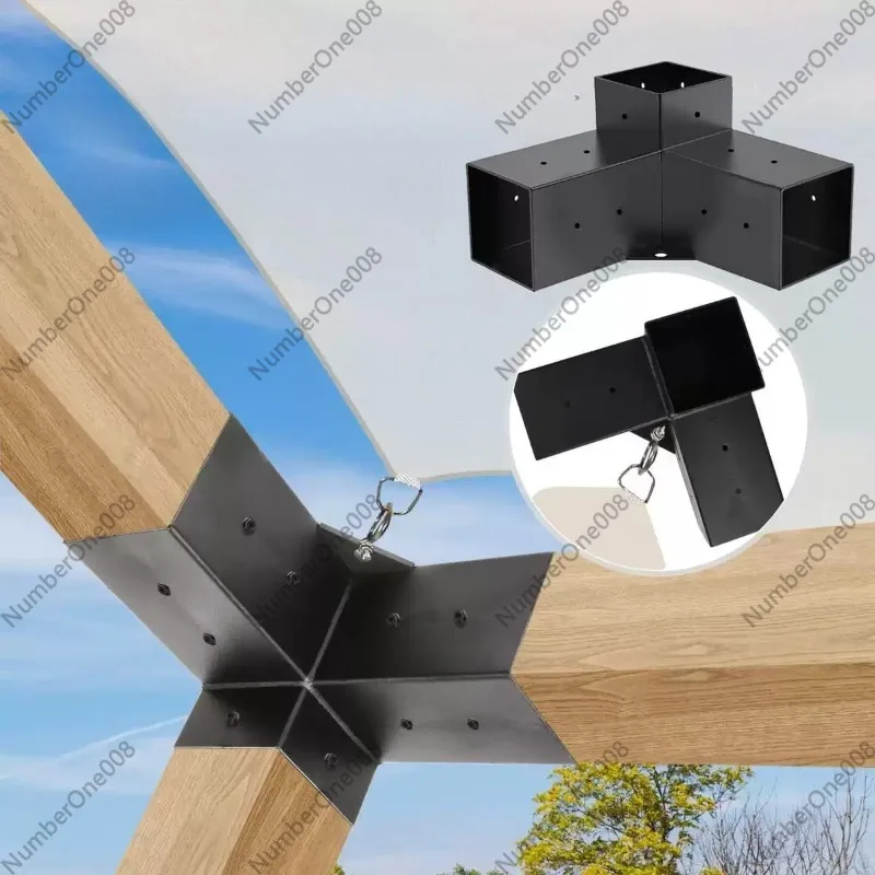 For Gazebo Set Bracket Three-way Right-angle Bracket Rear Seat Kit Wooden Beam Gazebo Patio Wooden House
