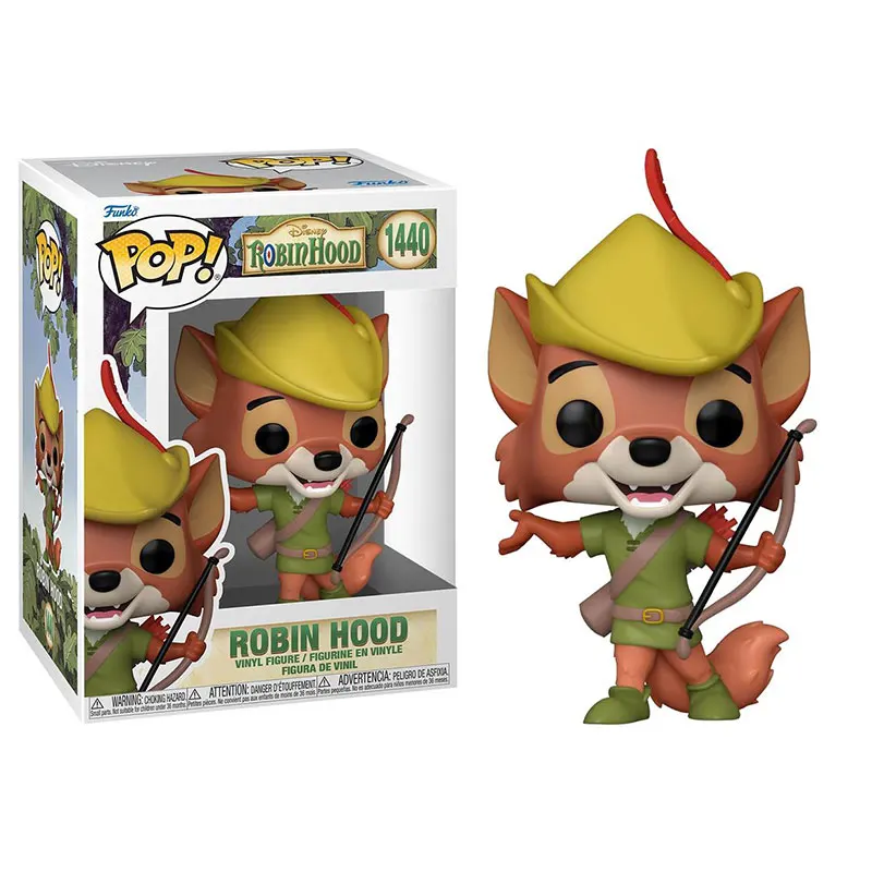 Funko Pop Disney Robin Hood ตัวเลขการกระทําอะนิเมะสัตว์ของเล่นการ์ตูนสะสมรูปสัตว์ตุ๊กตาของเล่นเด็กของขวัญ