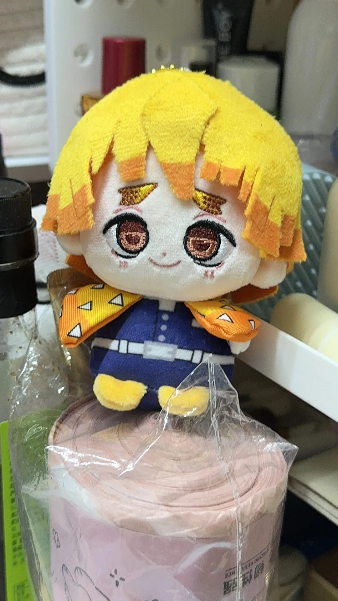 10cm 데몬 슬레이어 애니메이션 이구로 오바나이 칸로지 미츠리 코스프레 소프트 키체인 귀여운 봉제 배낭 장난감 어린이용 귀여운 선물