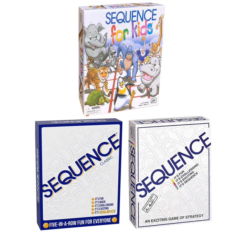 Popular English Version of Sequence Classic Sequence Maze Fancy Gomoku Board Game Party Game Cards Children Game Cards