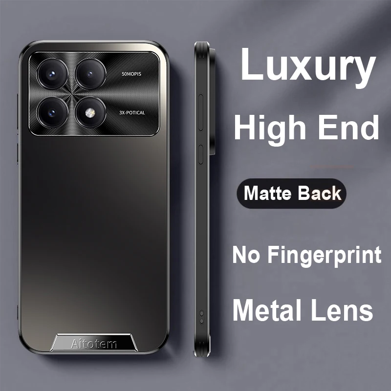 

Aluminum Alloy Matte Back Panel Case for XiaoMi Poco F5 Pro All-inclusive Camera Protect Cover for Poco F6 Pro Phone Case Shell