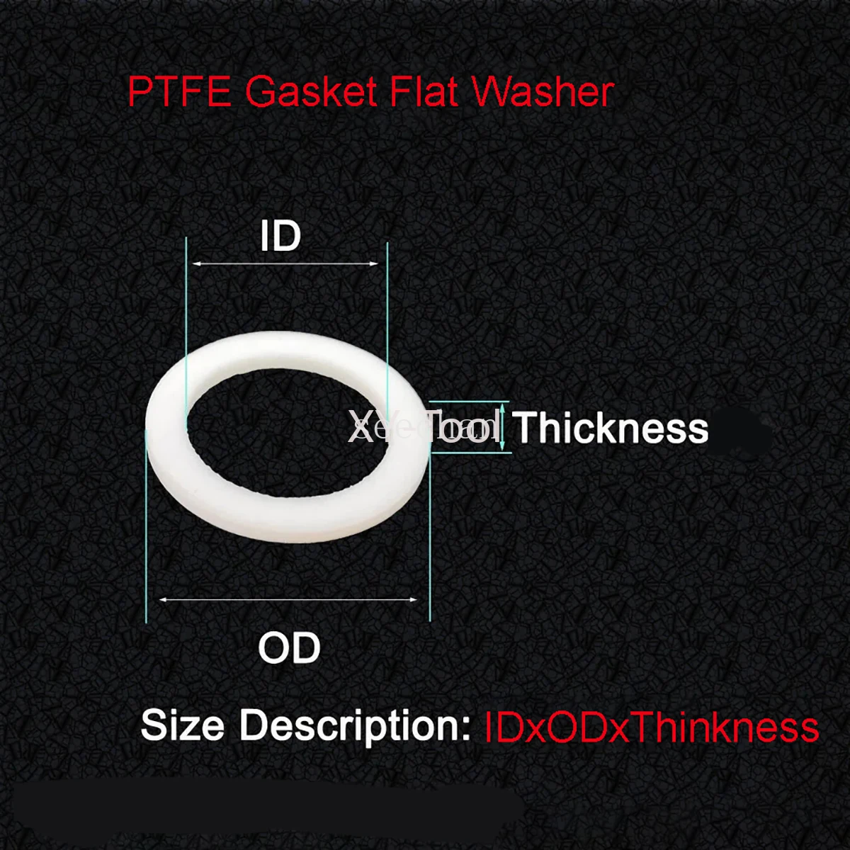 Gasket Pencuci Datar PTFE Ketebalan 1.25Mm ID3mm ~ 160Mm Gasket Penyegel Pencuci Cakram Plastik Bantalan Datar PTFE Tahan Suhu Tinggi