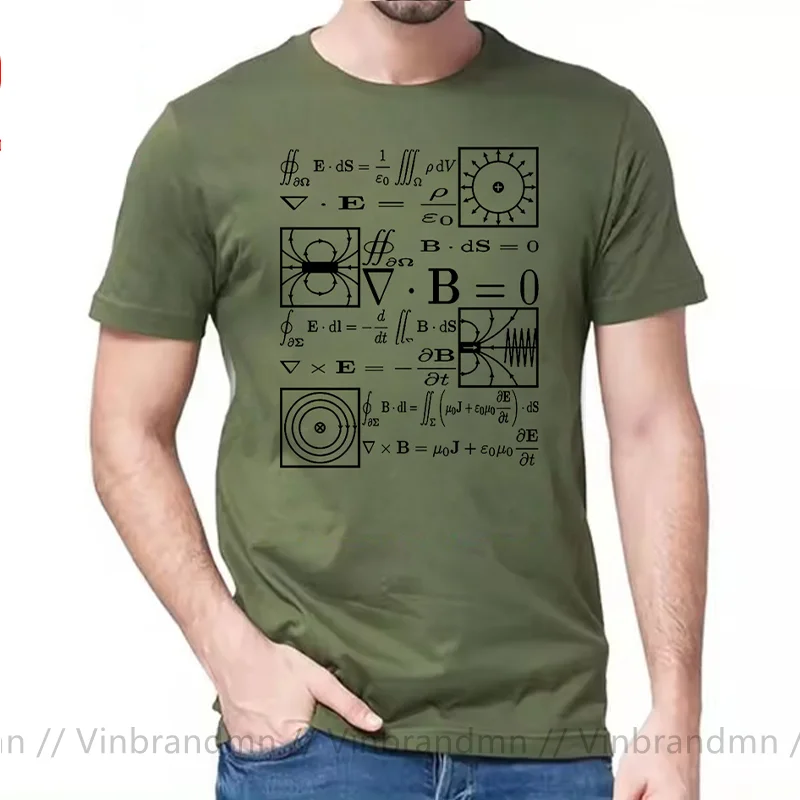 Electromagnetic Physics Maxwell Equation Formula Printed T-Shirt Summer Cotton O-Neck Short Sleeve Unisex T Shirt New Size S-6XL