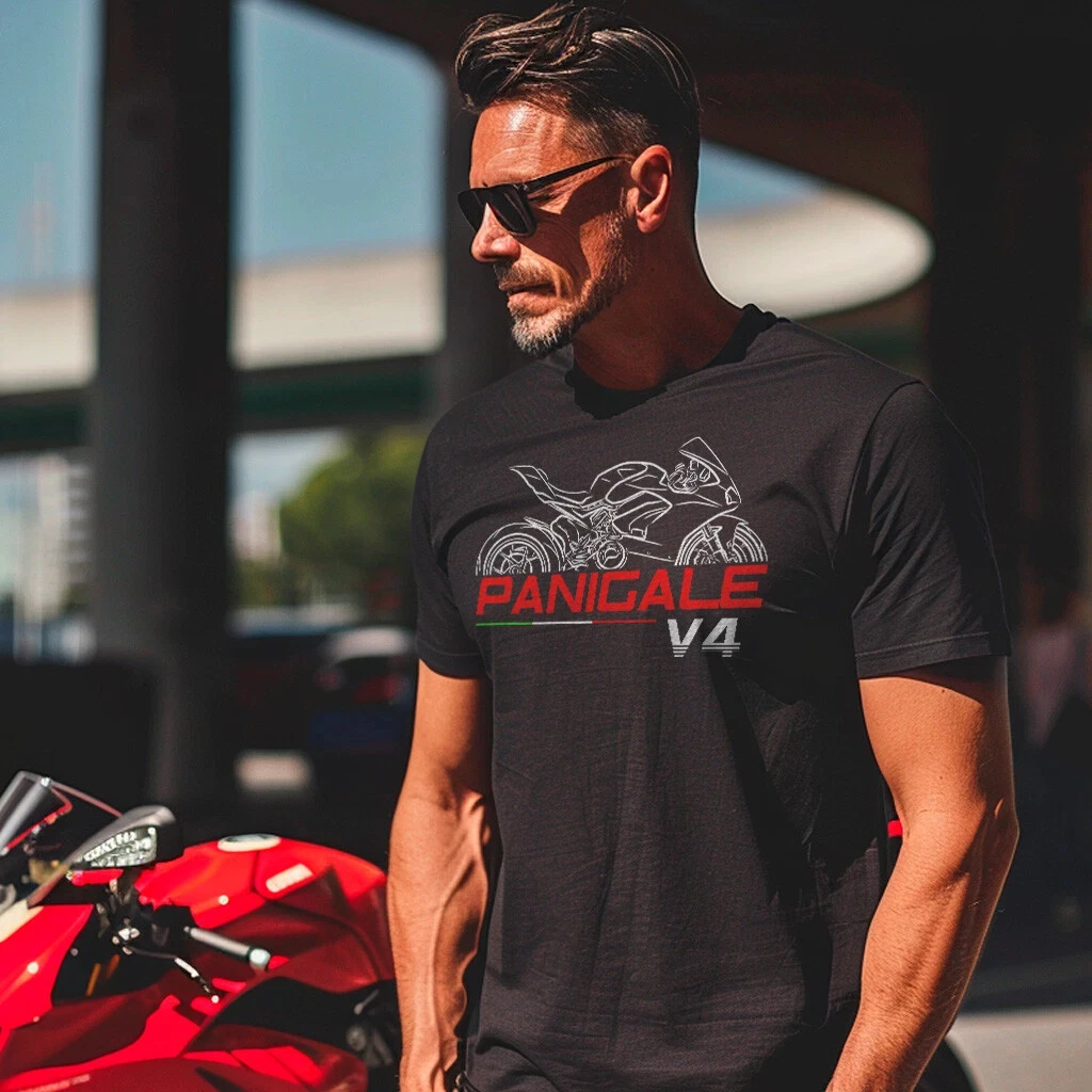

2025 Summer Cotton Round Neck Short Sleeves for Men Women Ducati Panigale V4 - Motorcycle T-Shirt for SportBike Riders