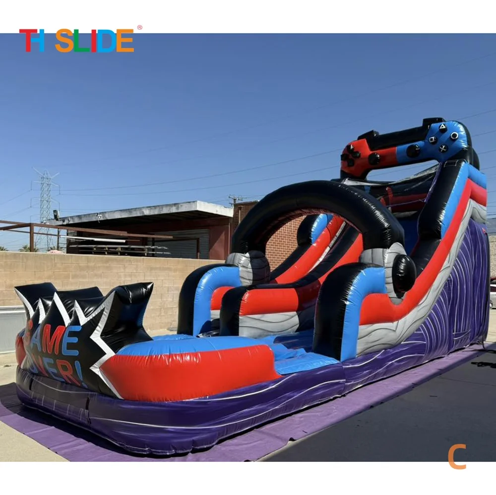 Par expédier à porte, toboggan gonflable de nouveau design 2025, toboggan gonflable commercial avec piscine pour enfants et adultes