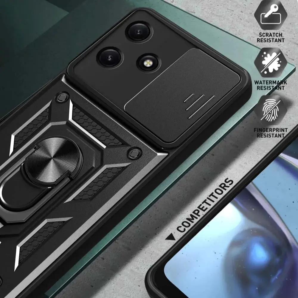 لهاتف Redmi Note 13 12 Pro Plus غلاف حماية مدرع مع حلقة مغناطيسية لهاتف Redmi 12 10 مع حماية للكاميرا