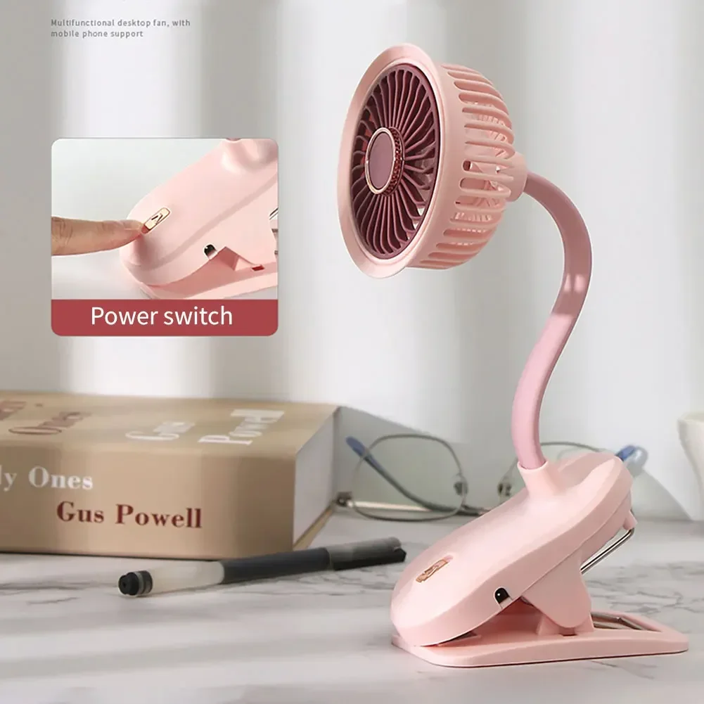 Portable Mini Hand Clip Fan USB Rechargeable Quiet Desktop Electric Fan High Quality Student Dormitory Small Cooling Fan