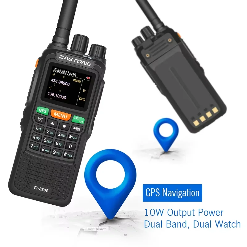 10 W Dual Band ZT-889G Two Way Radio GPS Walkie Tlakie Handheld Transceiver