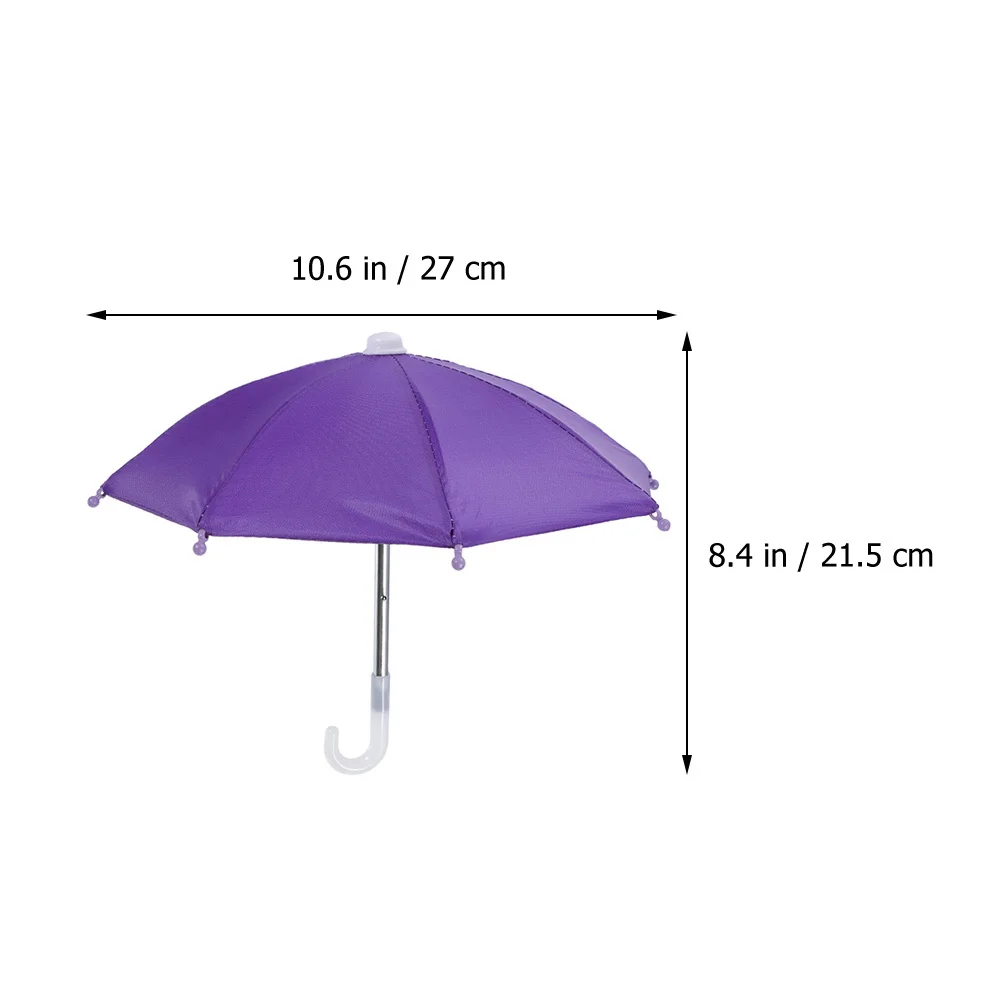 Ombrello per telefono portatile da 2 pezzi Parasole piccolo per parasole pieghevole anti-permeabilità mobile per andare in bicicletta Viaggi all'aperto Compatto