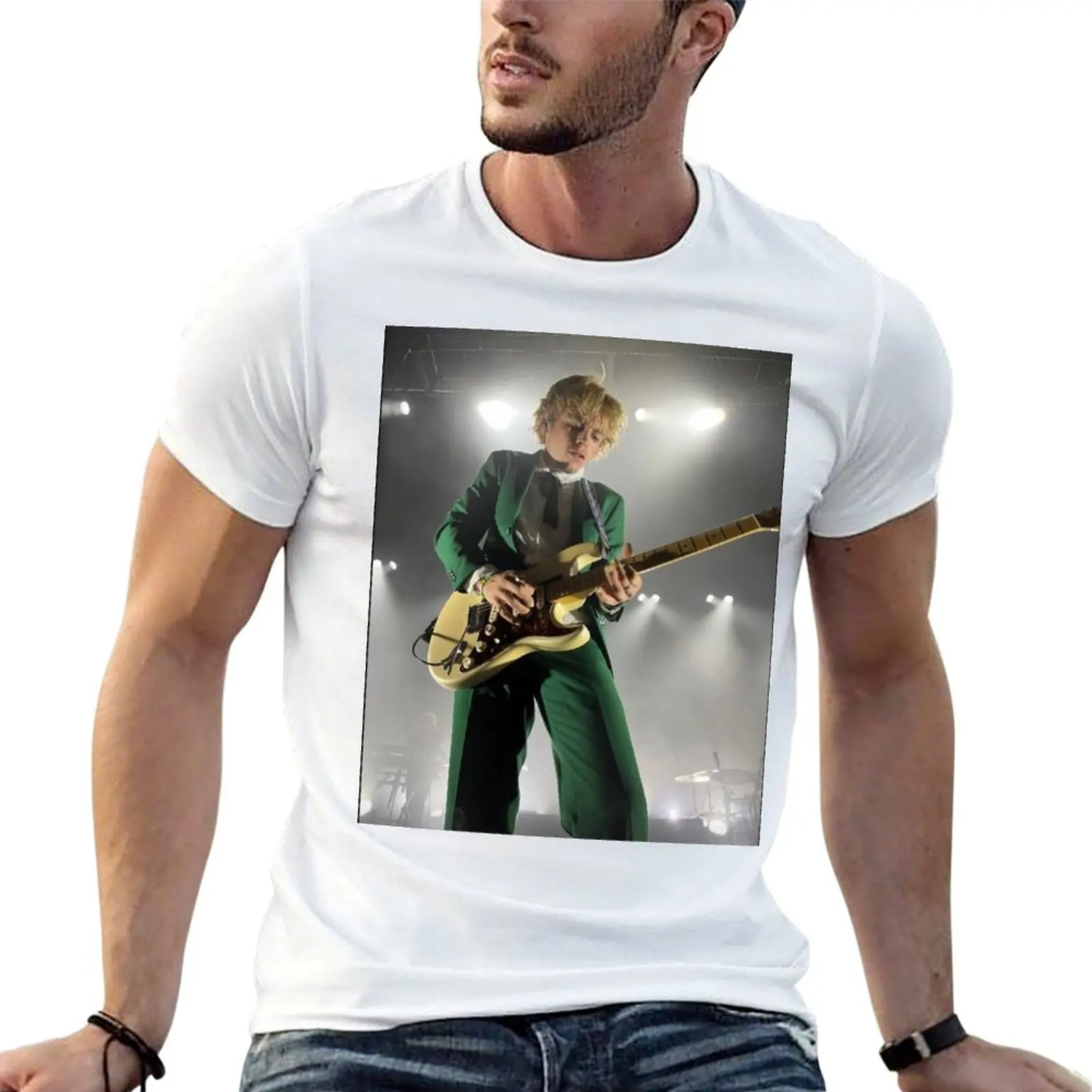 

Lynch 100% brand T-Shirt men Playing Ross 100% Guitar shirt luxury tshirt cotton cotton t